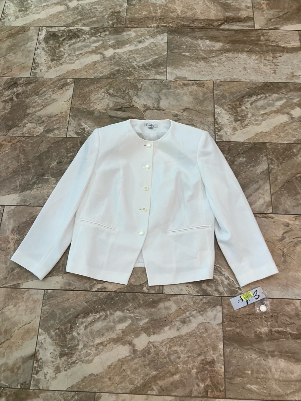 Emily collarless cropped blazer jacket size 14W NWT